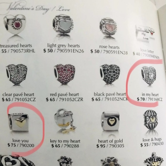 Authentic Pandora Bracelet Charms Clip Love